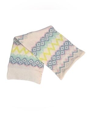 Loft NWT Pastel Colorful Fair Isle Soft Wrap Long Scarf Cottagecore Cozy